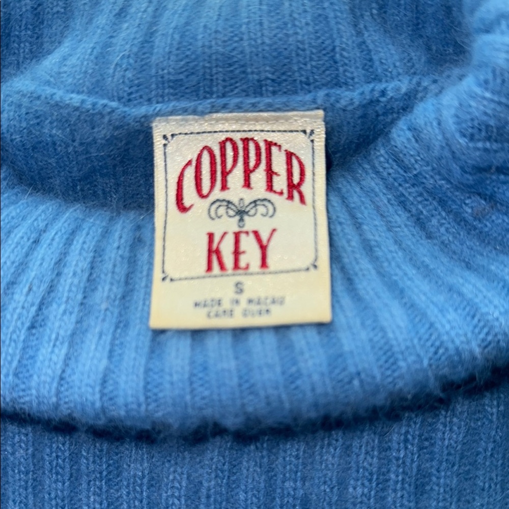 Copper Key Blue Ribbed Turtleneck Sweater - Picture 2 of 3